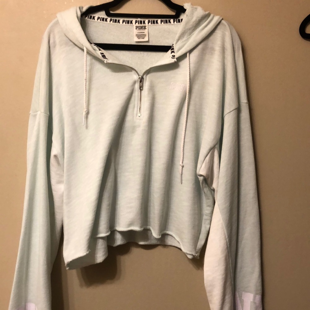 Mint VS Pink Cropped Hoodie